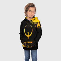 Толстовка-худи детская Quake - gold gradient, цвет: 3D-черный — фото 2