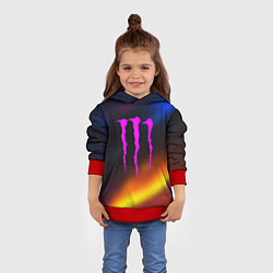 Толстовка-худи детская Monster energy gradient color, цвет: 3D-красный — фото 2