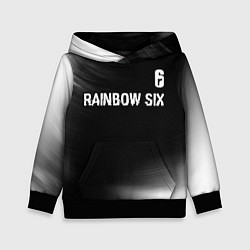 Толстовка-худи детская Rainbow Six glitch на темном фоне: символ сверху, цвет: 3D-черный