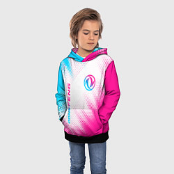 Толстовка-худи детская Dongfeng neon gradient style: надпись, символ, цвет: 3D-черный — фото 2