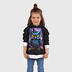 Толстовка-худи детская Magic owl, цвет: 3D-белый — фото 2