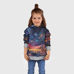 Толстовка-худи детская Звездные Миры, цвет: 3D-меланж — фото 2