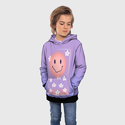 Толстовка-худи детская Позитивная ромашка, цвет: 3D-черный — фото 2