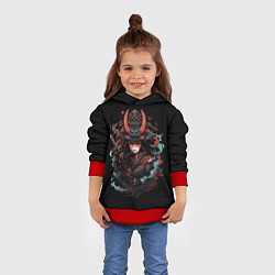 Толстовка-худи детская Girl of samurai, цвет: 3D-красный — фото 2