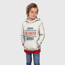 Толстовка-худи детская The fighter, цвет: 3D-красный — фото 2
