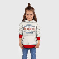 Толстовка-худи детская The fighter, цвет: 3D-красный — фото 2