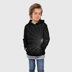 Толстовка-худи детская Паутина на черном фоне, цвет: 3D-меланж — фото 2