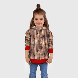 Толстовка-худи детская Старые доски, цвет: 3D-красный — фото 2
