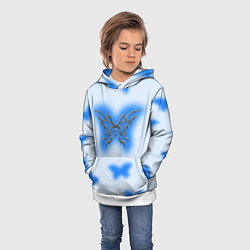 Толстовка-худи детская Y2K blue butterfly, цвет: 3D-белый — фото 2