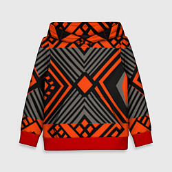 Толстовка-худи детская Узор в этническом стиле племени масаев, цвет: 3D-красный