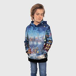 Толстовка-худи детская New year city, цвет: 3D-черный — фото 2