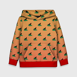 Детская толстовка Черный кот в новогодней шапке уронил елку