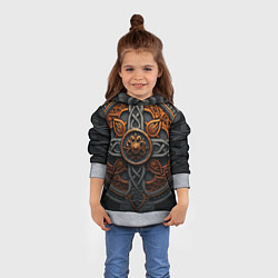Толстовка-худи детская Орнамент в викингском стиле, цвет: 3D-меланж — фото 2