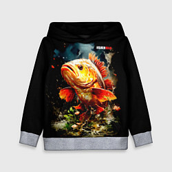 Толстовка-худи детская Carp fisherman, цвет: 3D-меланж