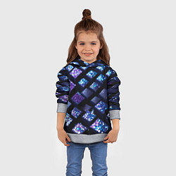 Толстовка-худи детская Цветные объёмные кубики - нейросеть, цвет: 3D-меланж — фото 2