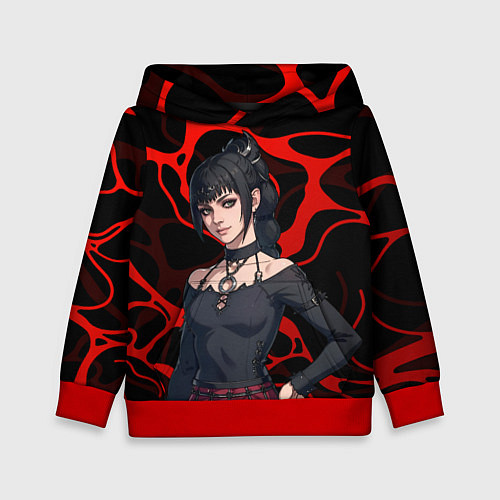 Детская толстовка Шэдоухарт - красные разводы / 3D-Красный – фото 1