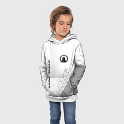 Толстовка-худи детская Great Wall speed на светлом фоне со следами шин ве, цвет: 3D-белый — фото 2