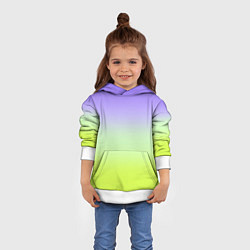 Толстовка-худи детская Фиолетовый мятный и желто-зеленый градиент, цвет: 3D-белый — фото 2