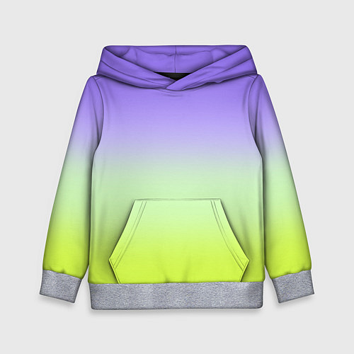 Детская толстовка Фиолетовый мятный и желто-зеленый градиент / 3D-Меланж – фото 1