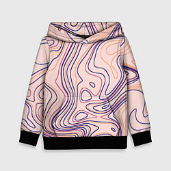 Толстовка-худи детская Линии карандашом абстракция, цвет: 3D-черный