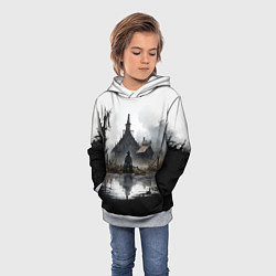 Толстовка-худи детская Изба на болоте, цвет: 3D-меланж — фото 2