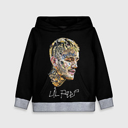 Толстовка-худи детская Lil Peep mosaic rap, цвет: 3D-меланж