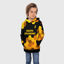 Толстовка-худи детская Death Stranding - gold gradient посередине, цвет: 3D-черный — фото 2