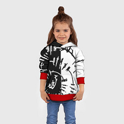 Толстовка-худи детская Астарион - знак на спине чб, цвет: 3D-красный — фото 2