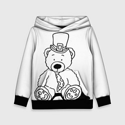 Детская толстовка Игрушечный мишка - лепрекон в шляпе - раскраска