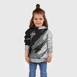 Толстовка-худи детская N7 - mass effect monochrome, цвет: 3D-меланж — фото 2