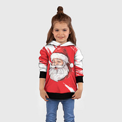 Толстовка-худи детская Санта в шапке, цвет: 3D-черный — фото 2