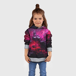 Толстовка-худи детская Фиолетовые элементы абстракция, цвет: 3D-меланж — фото 2