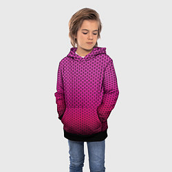 Толстовка-худи детская Градиент розовый с рисунком, цвет: 3D-черный — фото 2