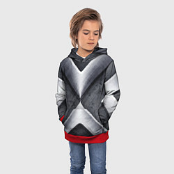 Толстовка-худи детская Стальные блоки, цвет: 3D-красный — фото 2