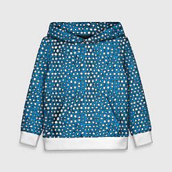 Толстовка-худи детская Белые пузырьки на синем фоне, цвет: 3D-белый