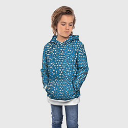 Толстовка-худи детская Белые пузырьки на синем фоне, цвет: 3D-белый — фото 2