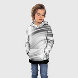 Толстовка-худи детская Бело-серый абстрактный узор дымчатый, цвет: 3D-черный — фото 2
