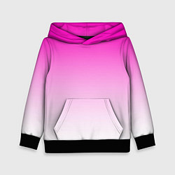 Толстовка-худи детская Розово-белый градиент, цвет: 3D-черный