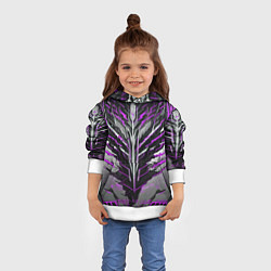 Толстовка-худи детская Киберпанк доспех фиолетовый, цвет: 3D-белый — фото 2