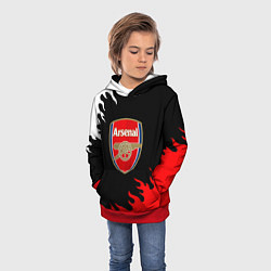 Толстовка-худи детская Arsenal fc flame, цвет: 3D-красный — фото 2