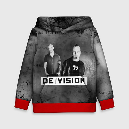 Детская толстовка Devision - a band from germany / 3D-Красный – фото 1