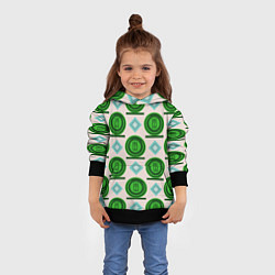 Толстовка-худи детская Круг логотип и ромб, цвет: 3D-черный — фото 2