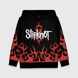 Толстовка-худи детская Slipknot в огне, цвет: 3D-черный