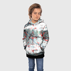 Толстовка-худи детская Узоры на мраморе, цвет: 3D-черный — фото 2
