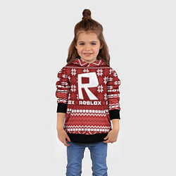 Толстовка-худи детская Roblox christmas sweater, цвет: 3D-черный — фото 2