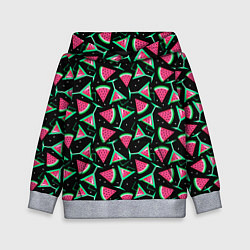 Толстовка-худи детская Арбузный коктейль, цвет: 3D-меланж