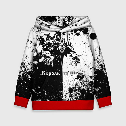 Детская толстовка Король и шут - черно-белая абстракция / 3D-Красный – фото 1
