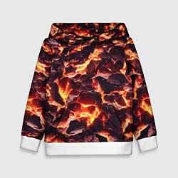 Толстовка-худи детская Бурлящая лава, цвет: 3D-белый