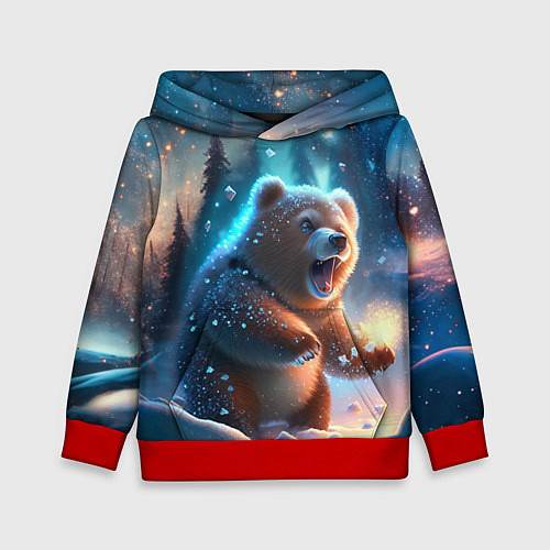Детская толстовка Полярный мишка / 3D-Красный – фото 1