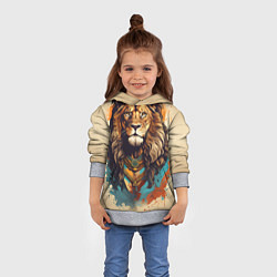 Толстовка-худи детская Ливиная голова, цвет: 3D-меланж — фото 2